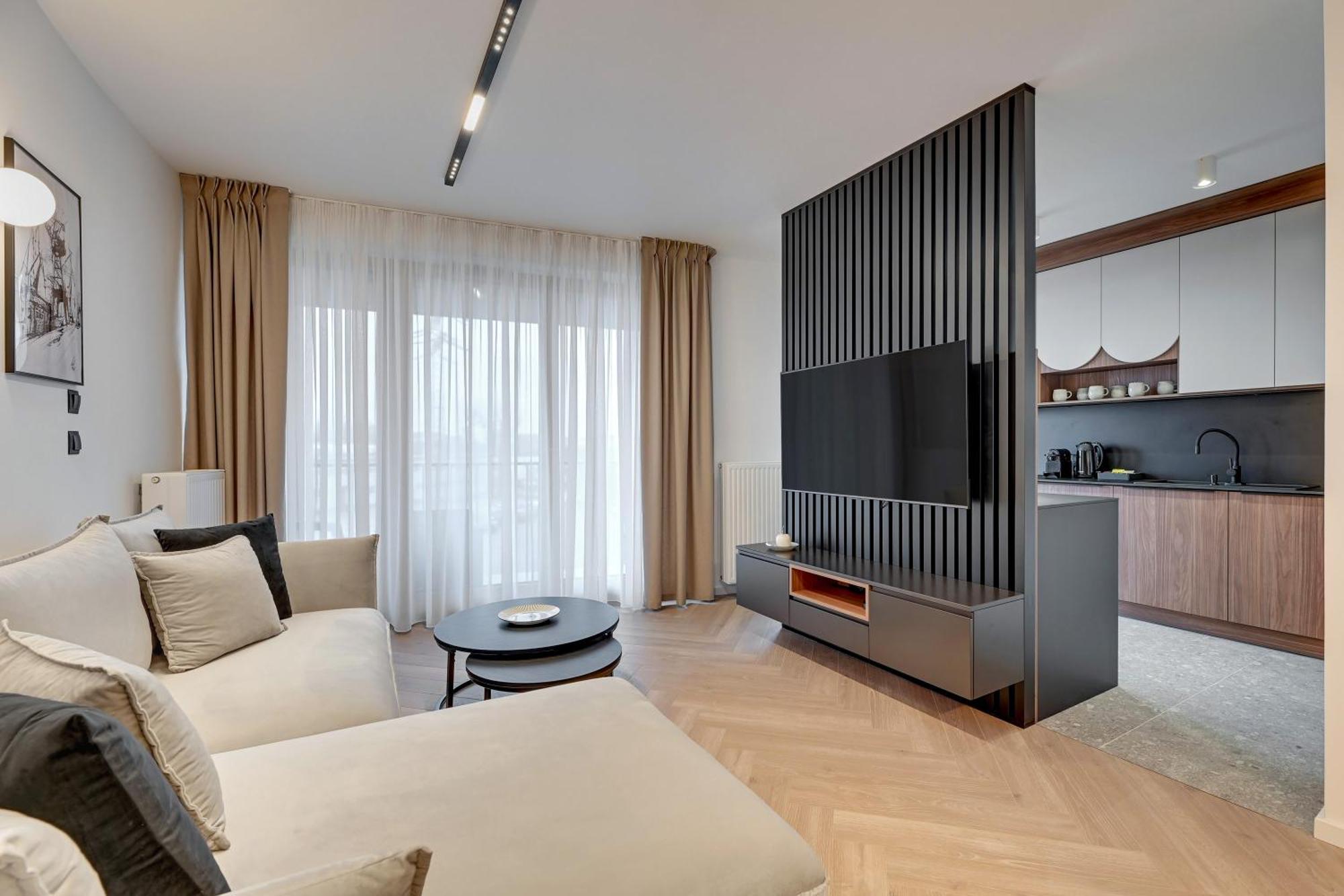Nadmotlawie Riverside - Gym & Free Parking By Downtown Apartments Gdańsk Rum bild