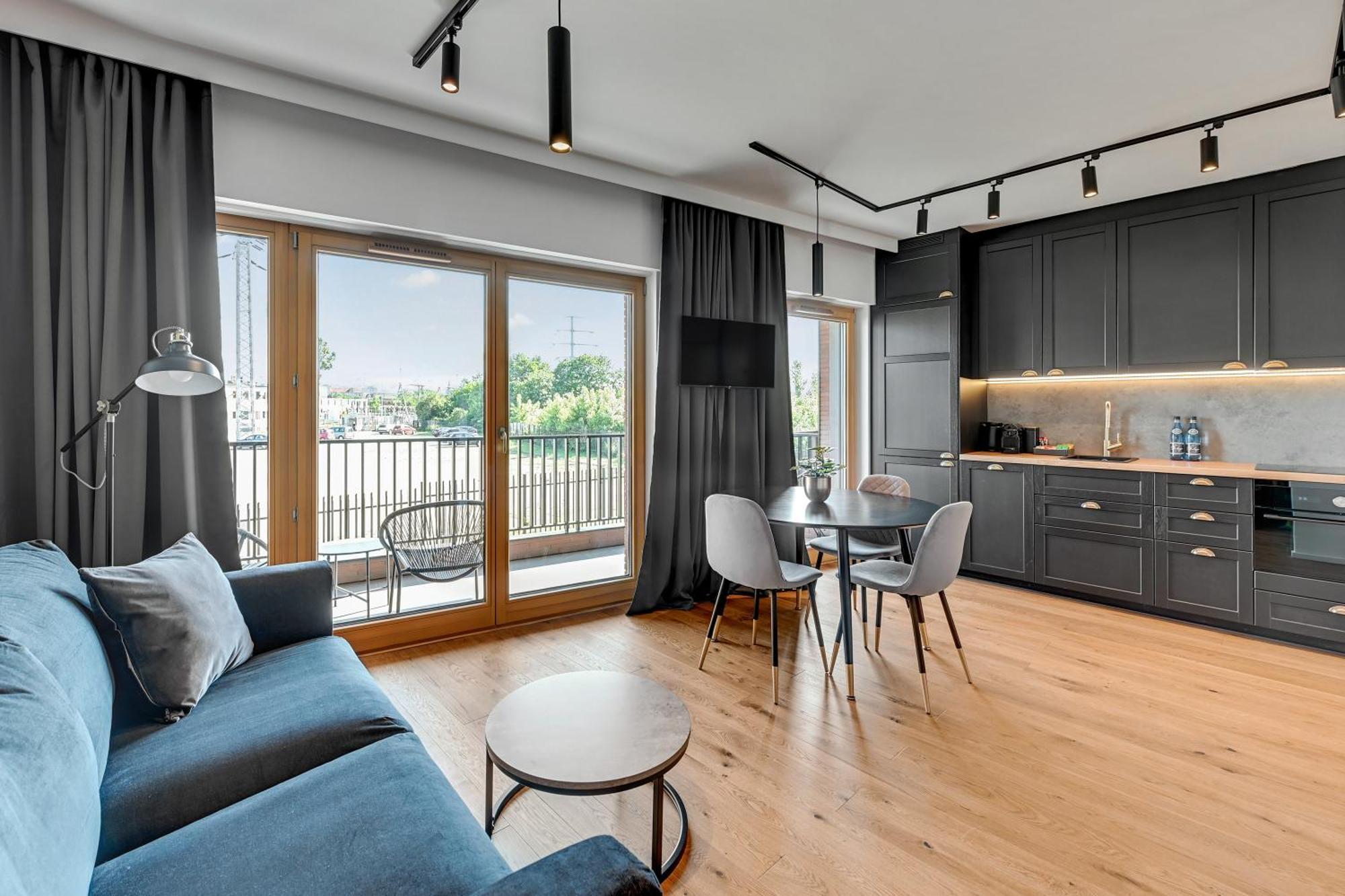Nadmotlawie Riverside - Gym & Free Parking By Downtown Apartments Gdańsk Rum bild